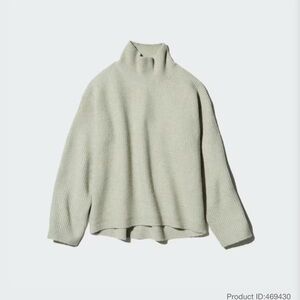 NWT Uniqlo women Souffle Yarn HighNeck Sweater | light green | XS